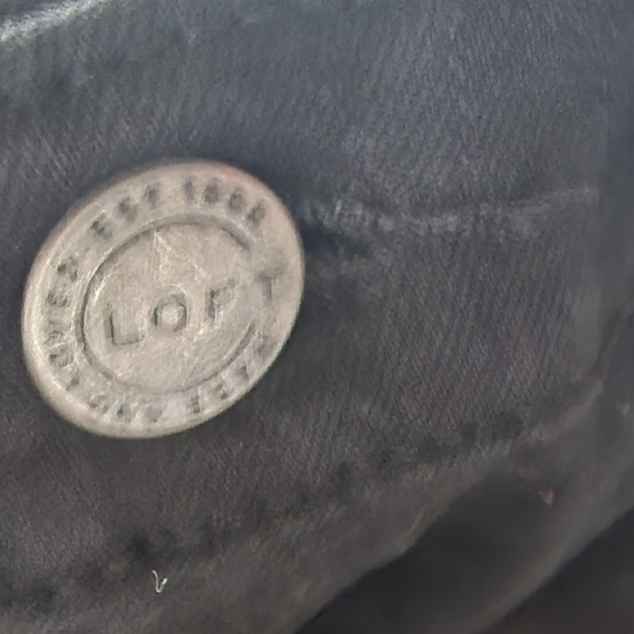 LOFT Black Modern Skinny Jeans Size 18 Black On Black Leopard Print - Picture 6 of 8